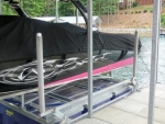 Silver Dust Trailer Guide Pads on Boat Lift